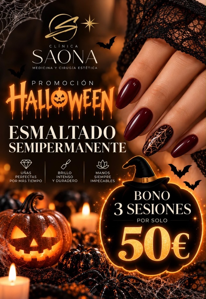 Halloween Promoción Esmaltado Semipermanente 3 Sesiones 50€
